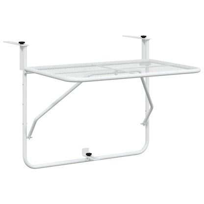 Tavolo da Balcone Bianco 60x40 cm in Acciaio