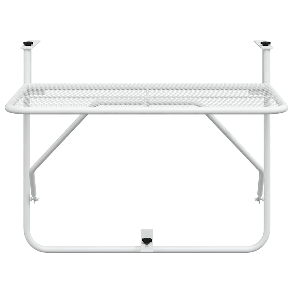 Tavolo da Balcone Bianco 60x40 cm in Acciaio