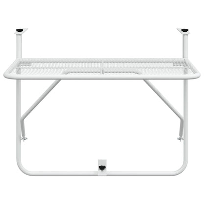 Tavolo da Balcone Bianco 60x40 cm in Acciaio