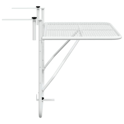 Tavolo da Balcone Bianco 60x40 cm in Acciaio
