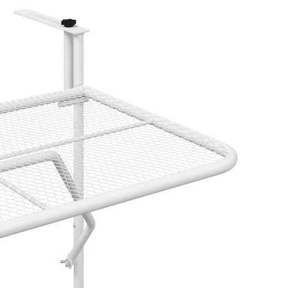Tavolo da Balcone Bianco 60x40 cm in Acciaio