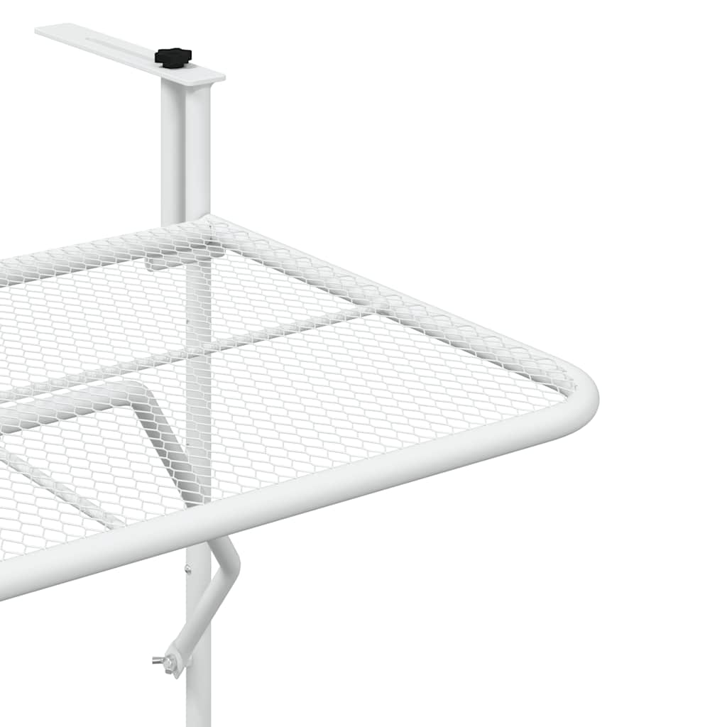 Tavolo da Balcone Bianco 60x40 cm in Acciaio