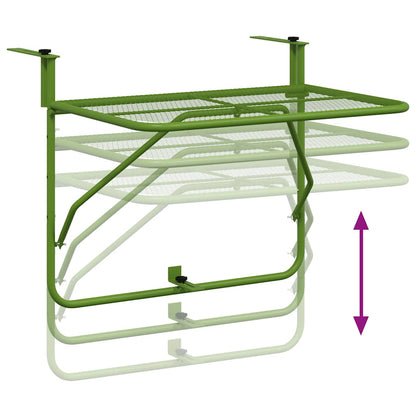 Tavolo da Balcone Verde 60x40 cm in Acciaio | homemem39