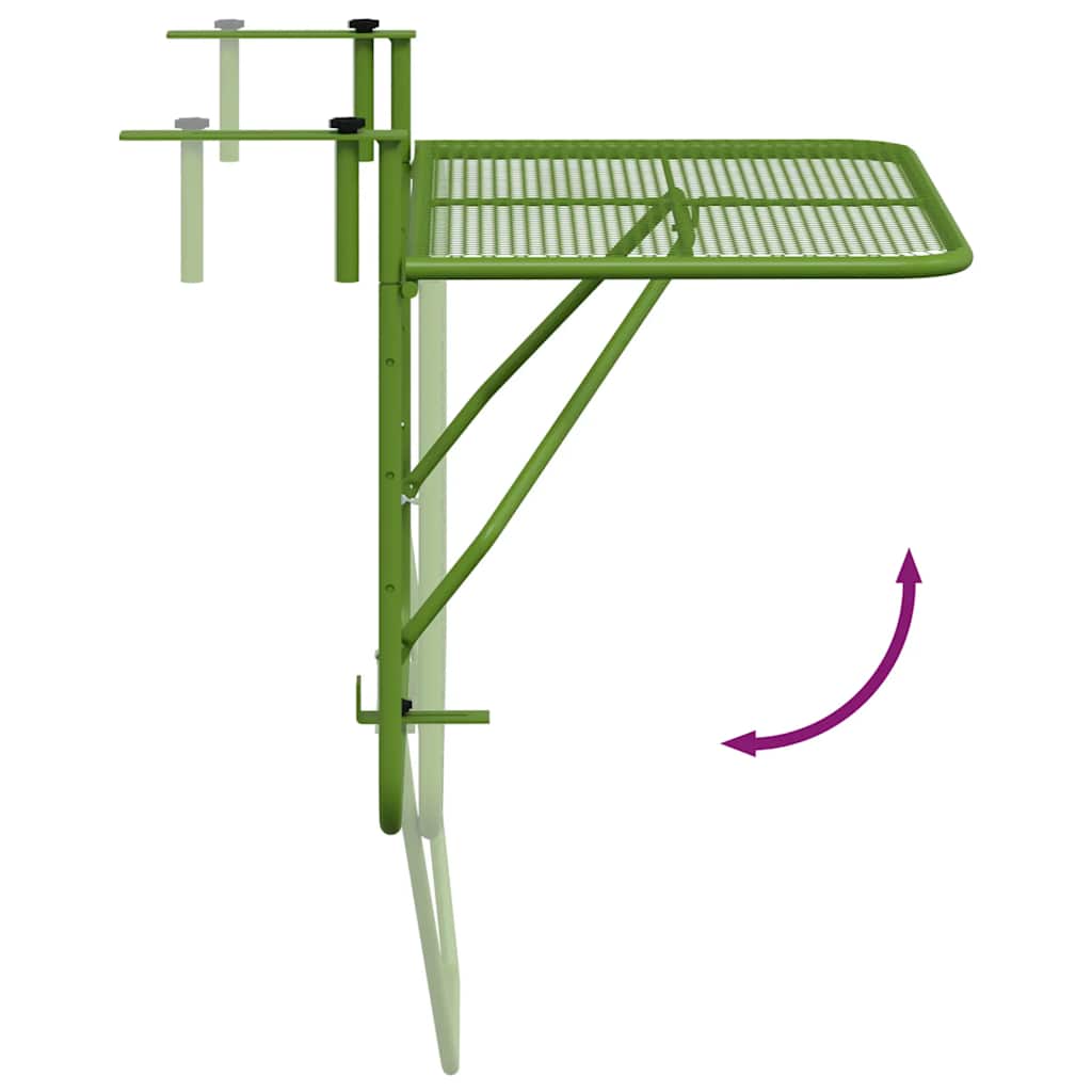 Tavolo da Balcone Verde 60x40 cm in Acciaio | homemem39