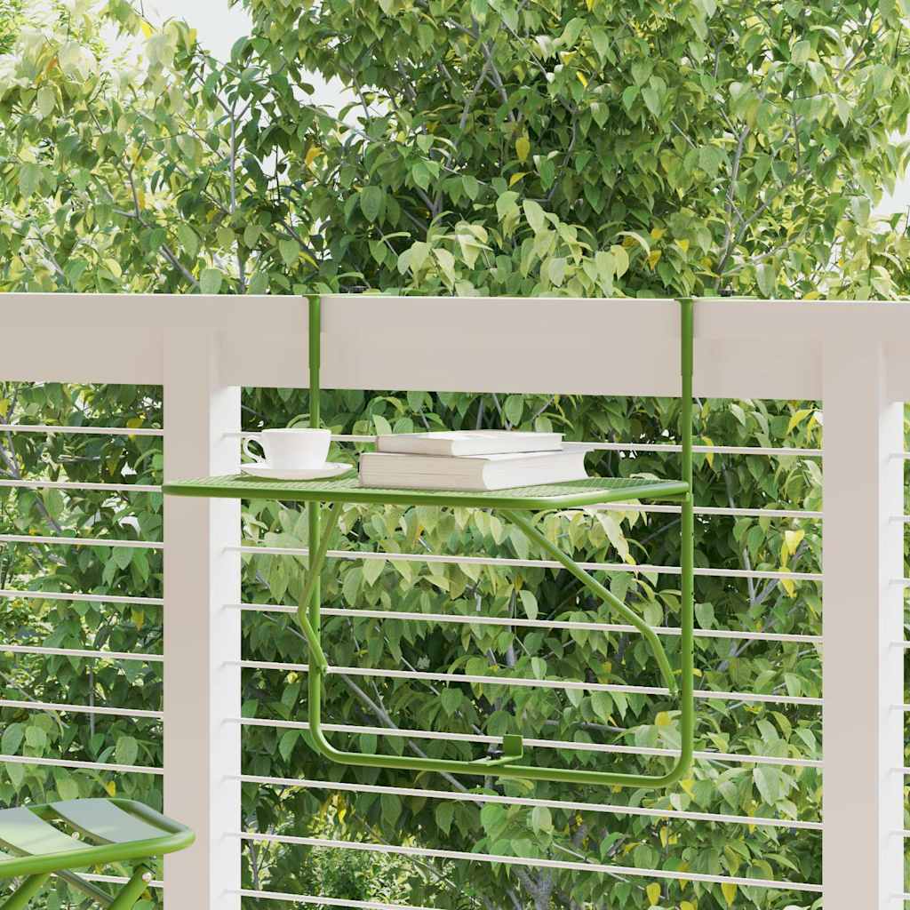 Tavolo da Balcone Verde 60x40 cm in Acciaio | homemem39