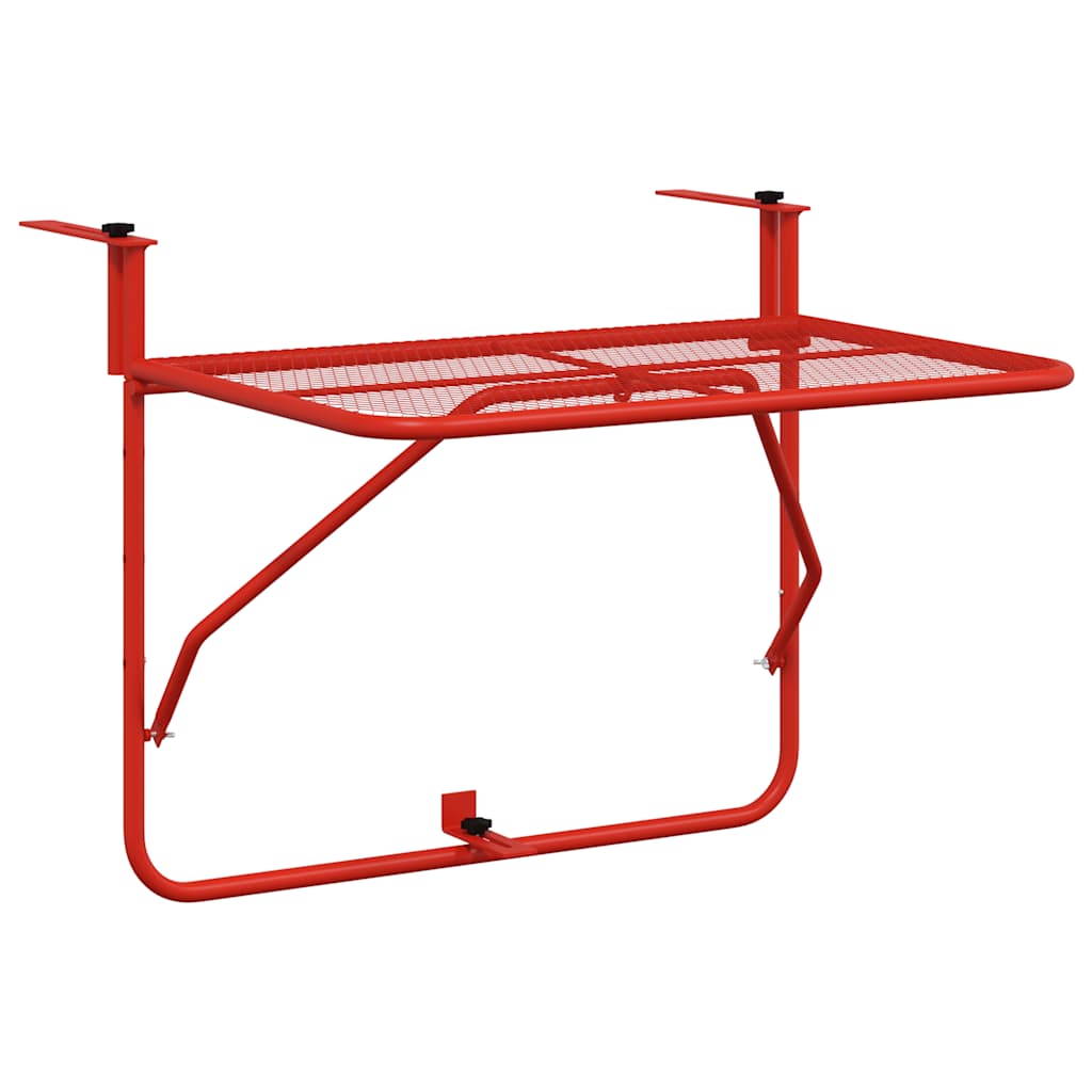Tavolo da Balcone Rosso 60x40 cm in Acciaio | homemem39