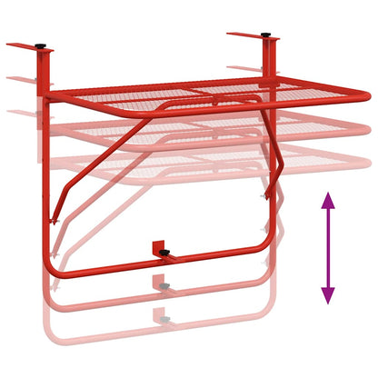 Tavolo da Balcone Rosso 60x40 cm in Acciaio | homemem39