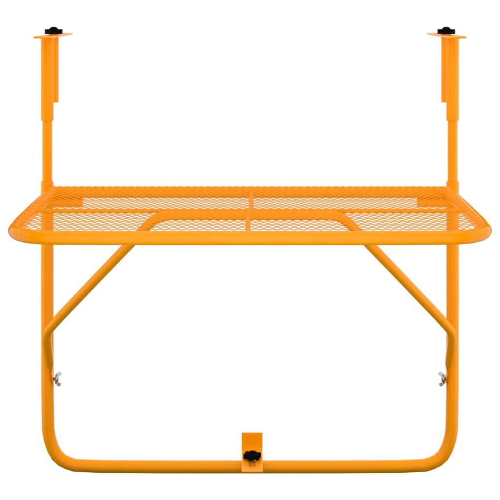 Tavolo da Balcone Giallo 60x40 cm in Acciaio