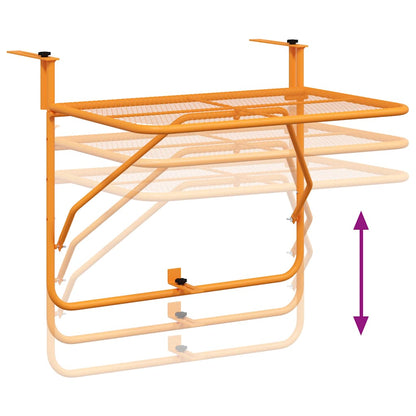 Tavolo da Balcone Giallo 60x40 cm in Acciaio