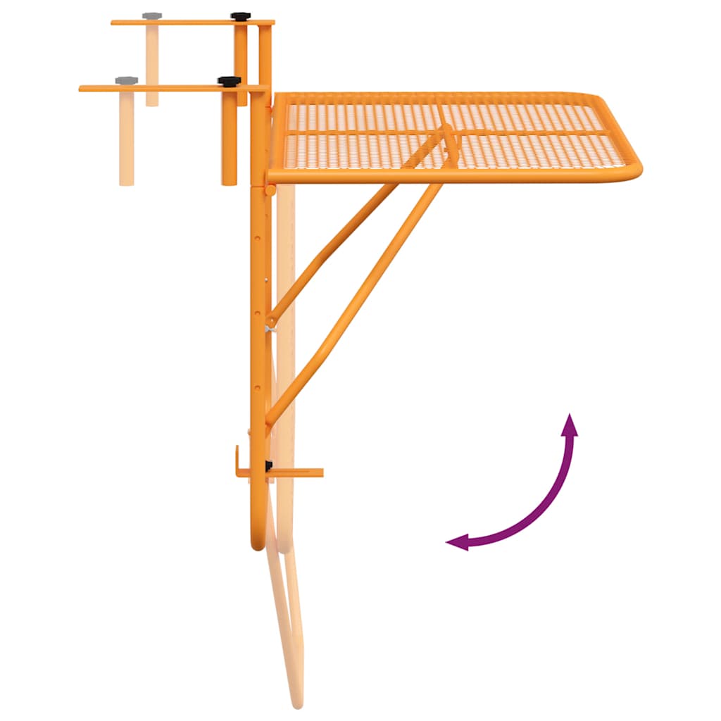 Tavolo da Balcone Giallo 60x40 cm in Acciaio