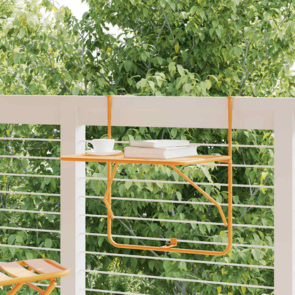 Tavolo da Balcone Giallo 60x40 cm in Acciaio