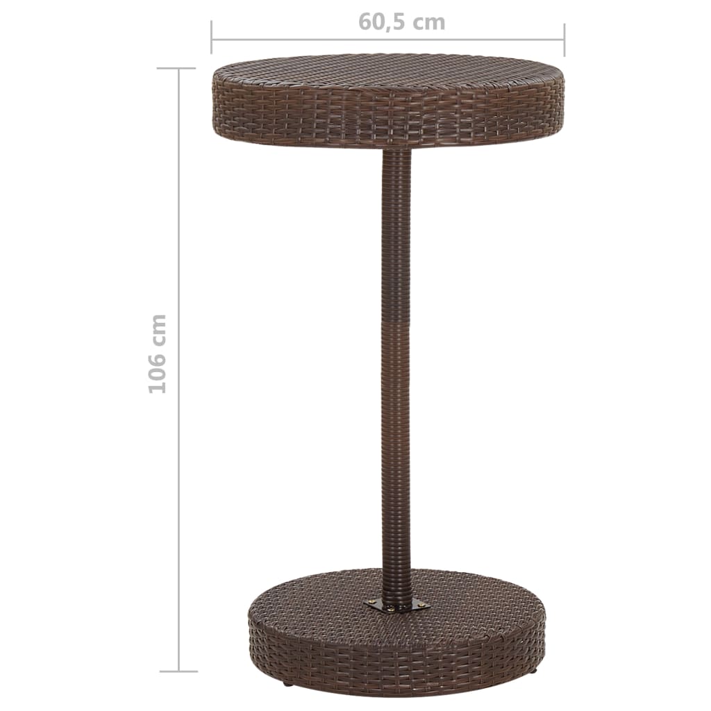 Set Bar da Giardino 3 pz con Cuscini Polyrattan Marrone - homemem39