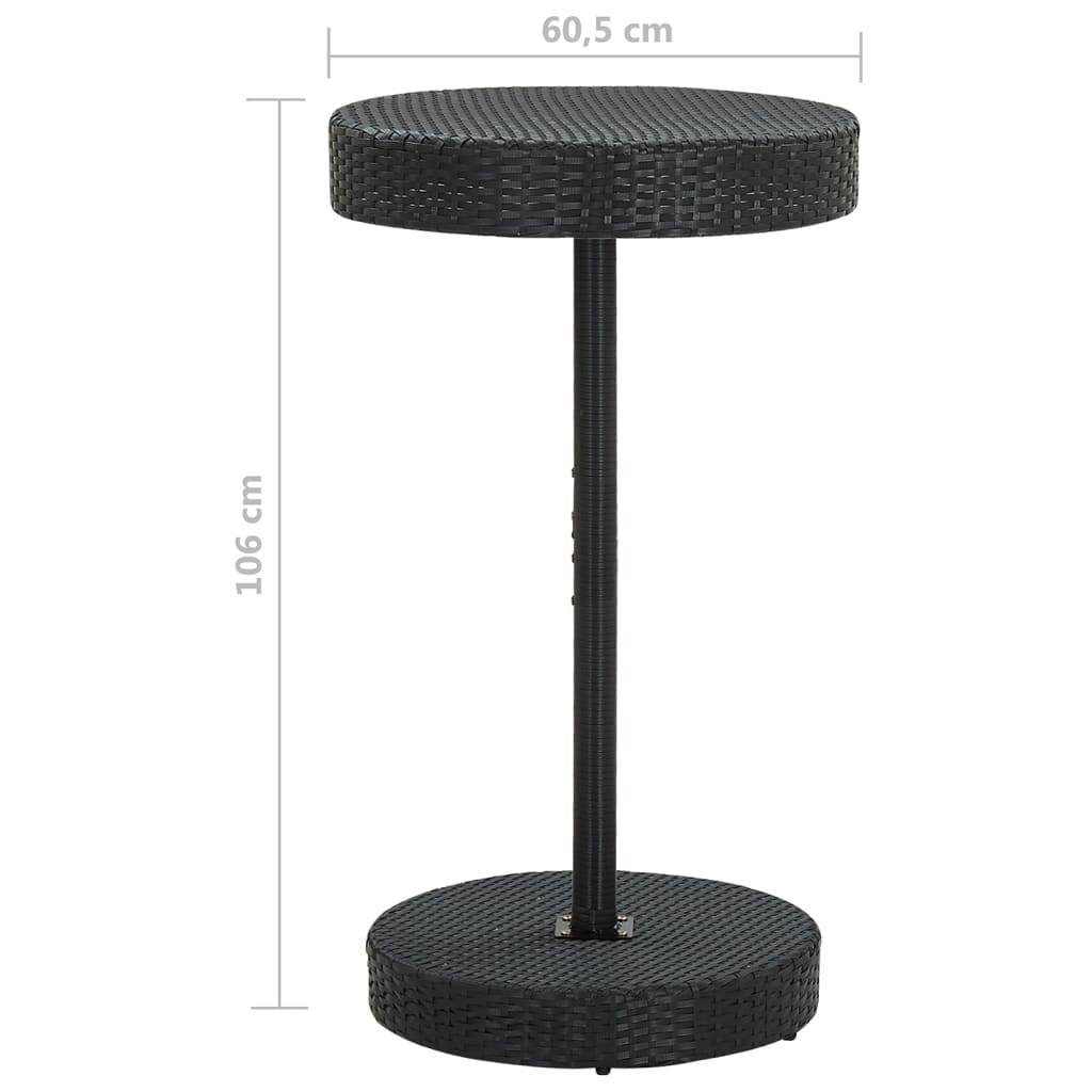 Set Bar da Giardino 3 pz con Cuscini Polyrattan Nero - homemem39
