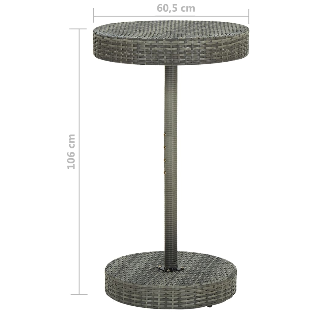 Set Bar da Giardino 3 pz con Cuscini in Polyrattan Grigio - homemem39