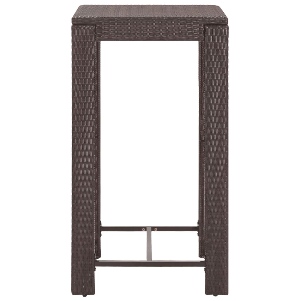 Set Bar da Giardino 3 pz con Cuscini Polyrattan Marrone - homemem39