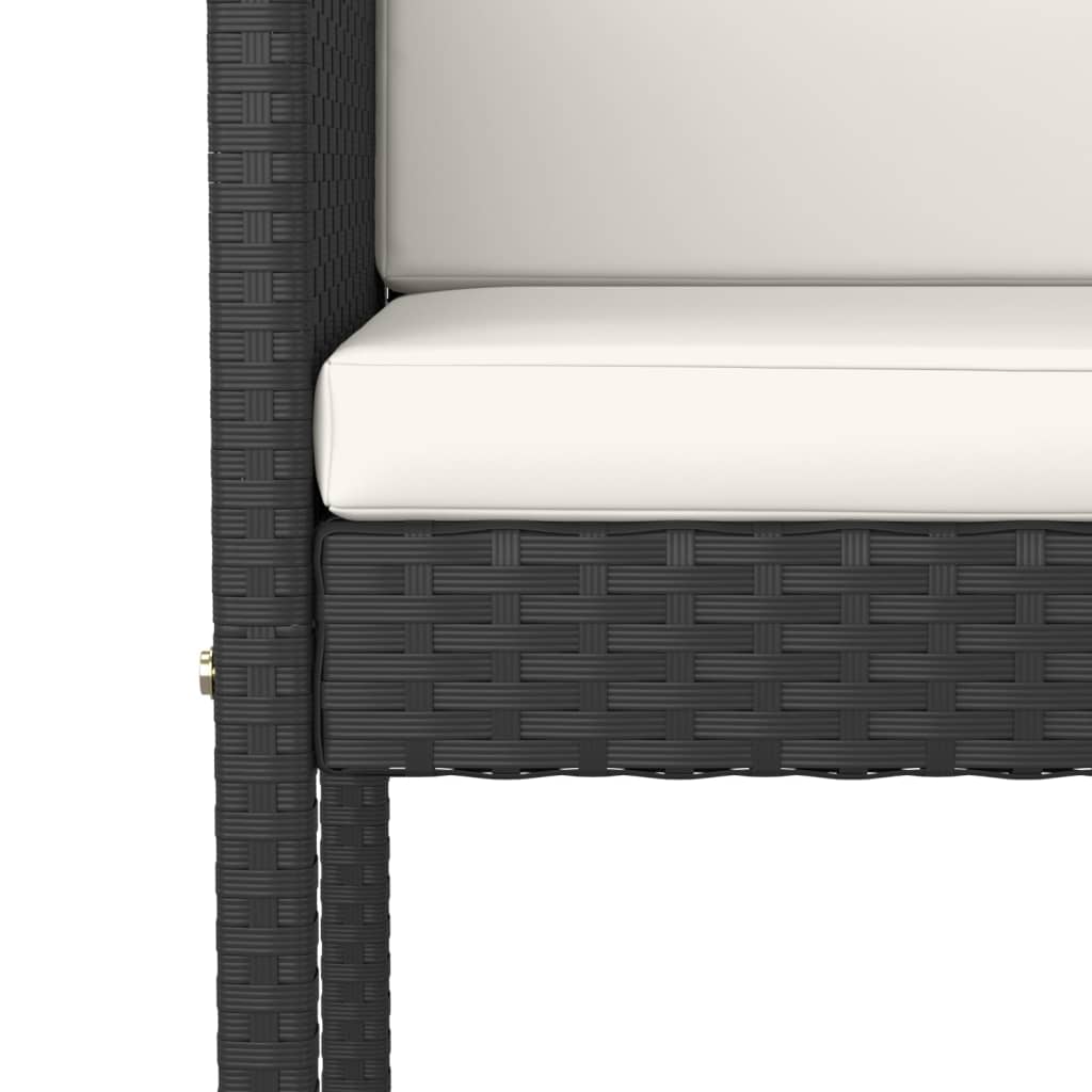 Set Bar da Giardino 5 pz con Cuscini Polyrattan Nero | homemem39