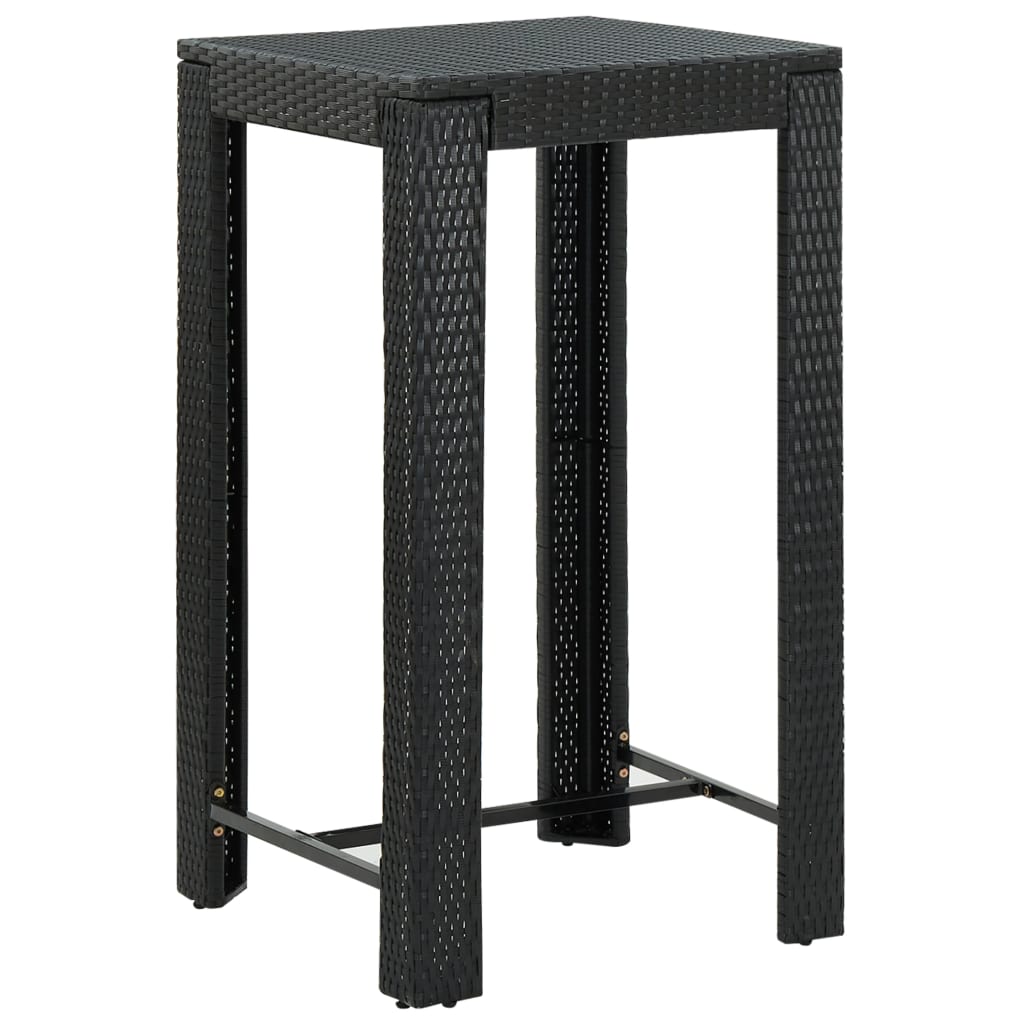 Set Bar da Giardino 5 pz con Cuscini Polyrattan Nero | homemem39