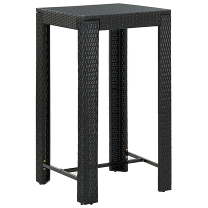 Set Bar da Giardino 5 pz con Cuscini Polyrattan Nero | homemem39