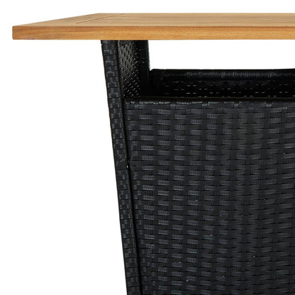 Set Bar da Giardino 5 pz con Cuscini in Polyrattan Nero - homemem39