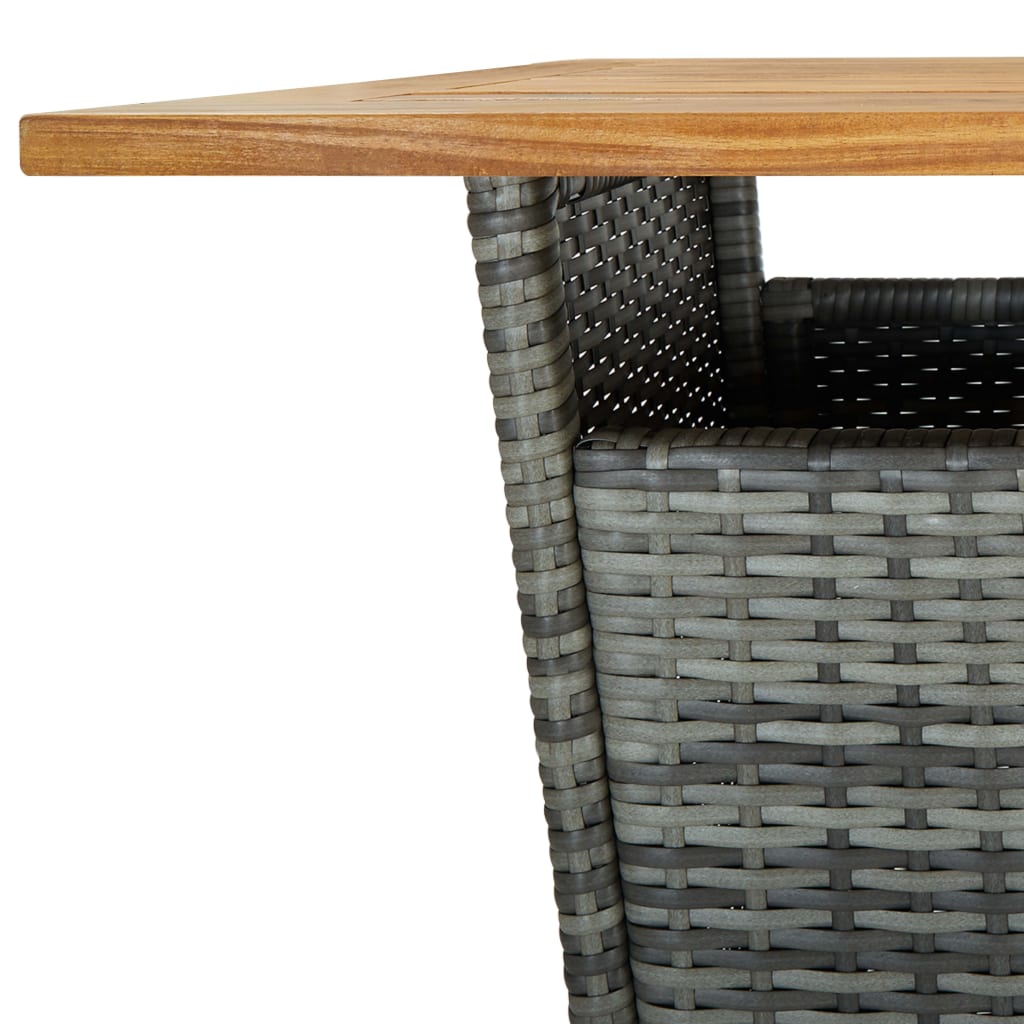 Set da Bar da Giardino 5 pz con Cuscini in Polyrattan Grigio - homemem39