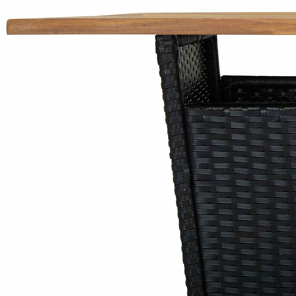 Set Bar da Giardino 5 pz con Cuscini in Polyrattan Nero | homemem39