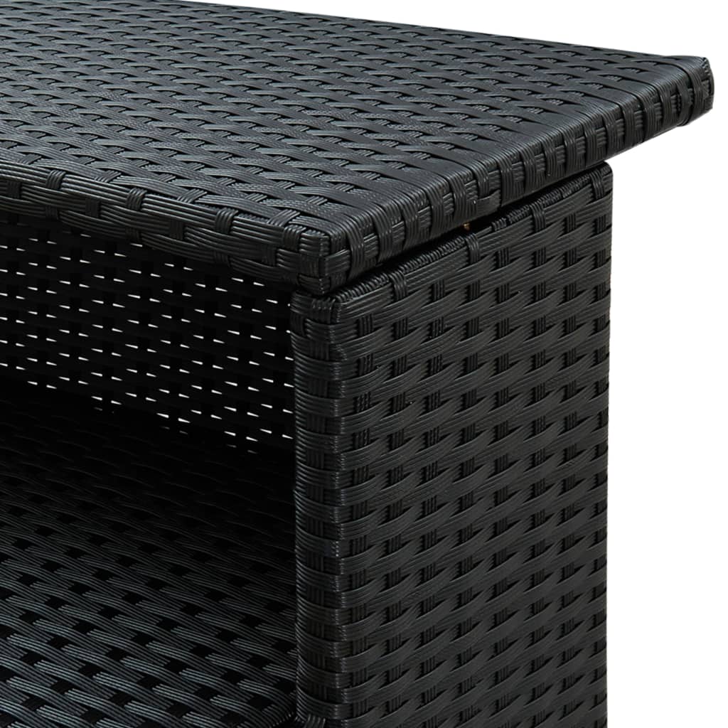 Set Bar da Giardino 3 pz con Cuscini Polyrattan Nero - homemem39