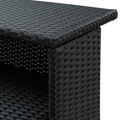 Set Bar da Giardino 3 pz con Cuscini Polyrattan Nero - homemem39