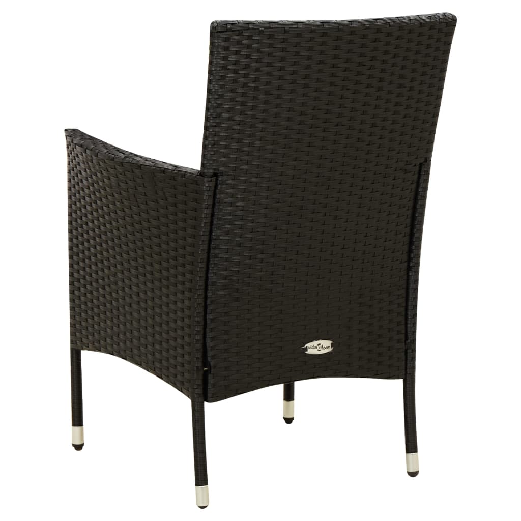 Set da Pranzo da Giardino 5 pz con Cuscini in Polyrattan Nero - homemem39