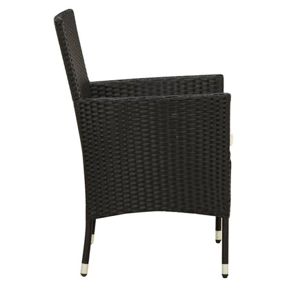 Set da Pranzo da Giardino 7 pz con Cuscini in Polyrattan Nero - homemem39