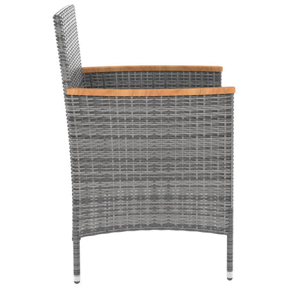 Set da Pranzo da Esterno 9 pz con Cuscini in Polyrattan Grigio | homemem39