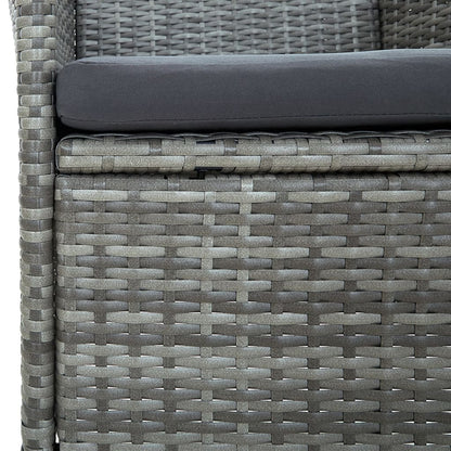 Set da Pranzo da Esterno 9 pz con Cuscini in Polyrattan Grigio | homemem39