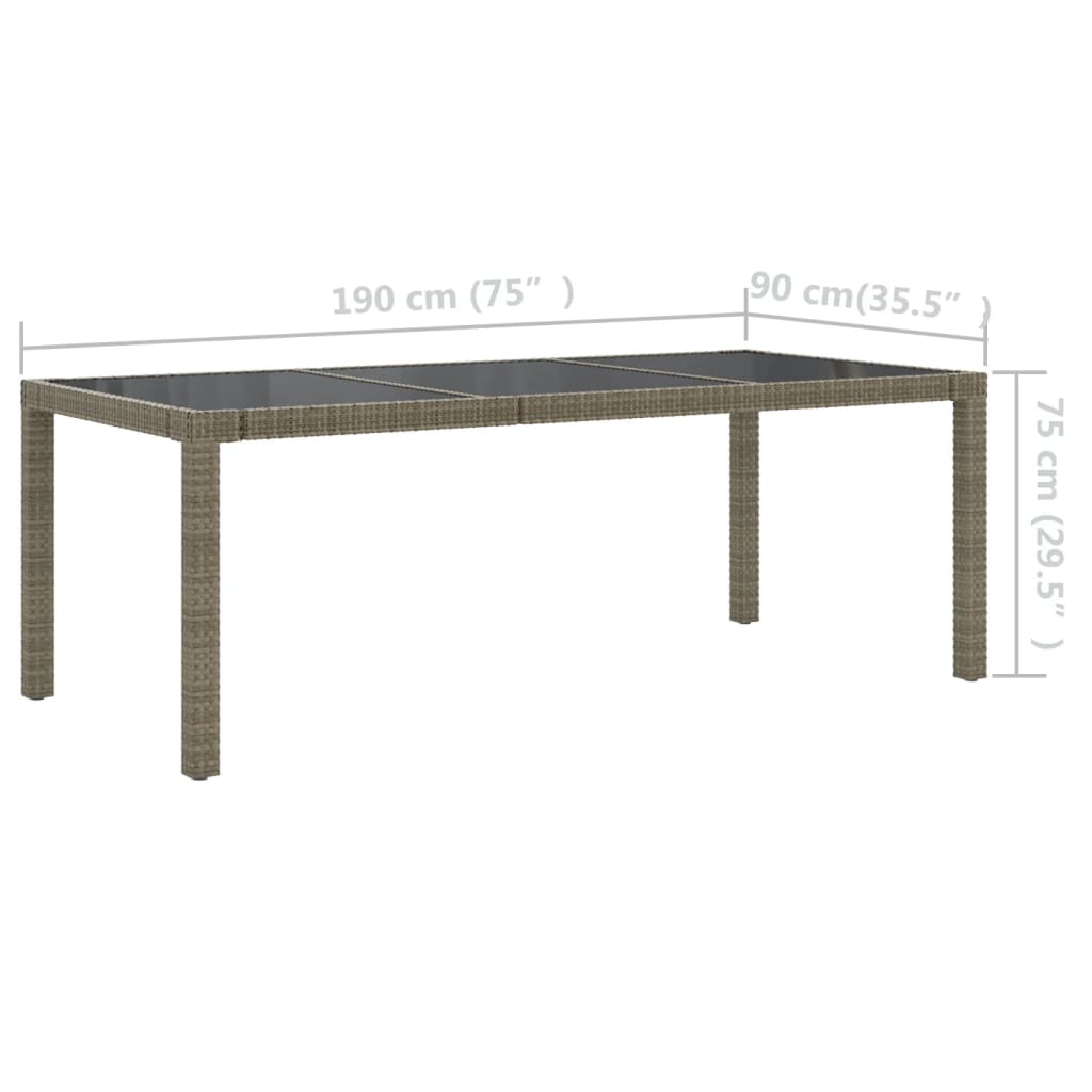 Set da Pranzo da Esterno 9 pz con Cuscini in Polyrattan Grigio | homemem39