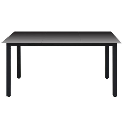 Set da Pranzo da Giardino 7 pz Nero con Cuscini in Polyrattan