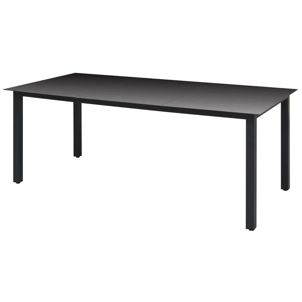Set da Pranzo da Giardino 9 pz con Cuscini Nero in Polyrattan | homemem39