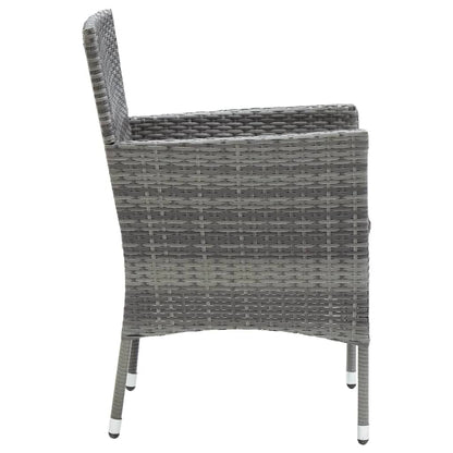 Set da Pranzo da Giardino 7 pz con Cuscini in Polyrattan Grigio - homemem39