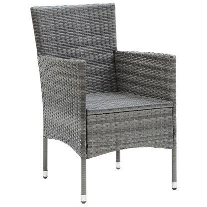 Set da Pranzo da Giardino 7 pz con Cuscini in Polyrattan Grigio | homemem39