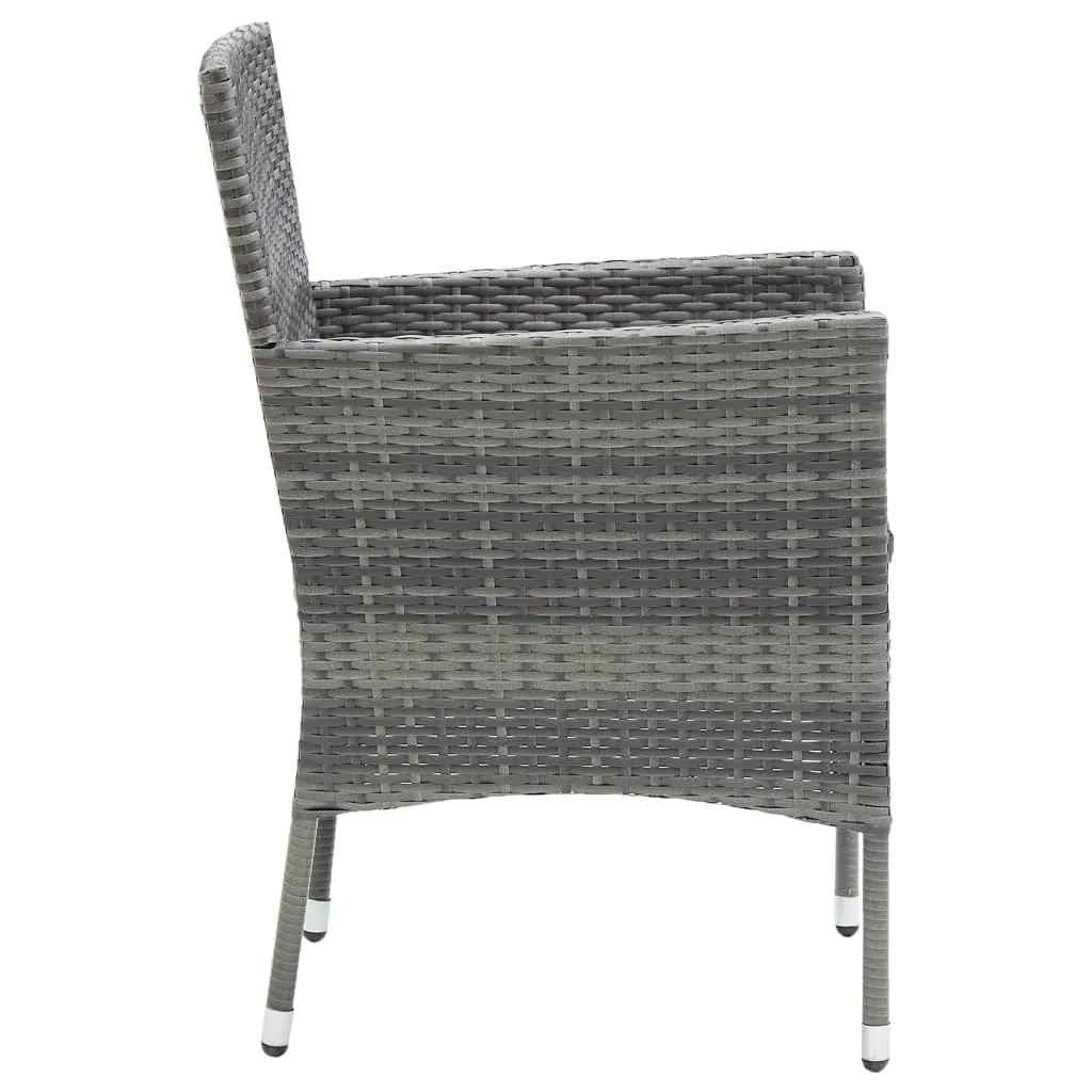 Set da Pranzo da Giardino 7 pz con Cuscini in Polyrattan Grigio | homemem39