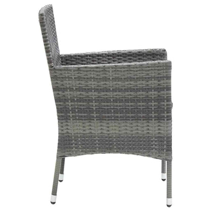 Set da Pranzo da Giardino 7 pz con Cuscini in Polyrattan Grigio - homemem39