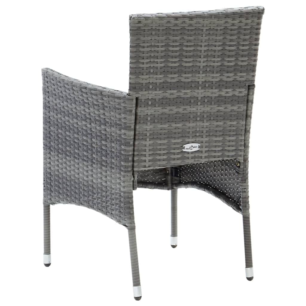 Set da Pranzo da Giardino 7 pz con Cuscini in Polyrattan Grigio | homemem39