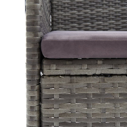 Set da Pranzo da Giardino 7 pz con Cuscini in Polyrattan Grigio | homemem39