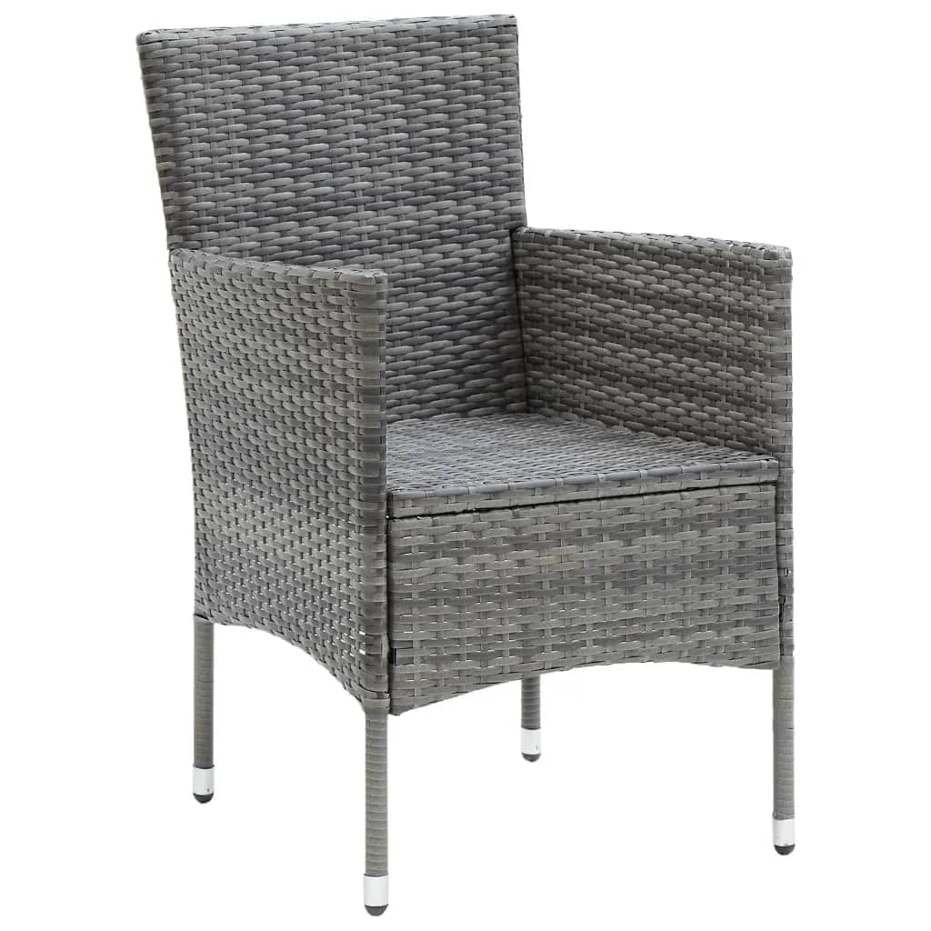 Set Pranzo da Giardino 9 pz con Cuscini in Polyrattan Grigio | homemem39