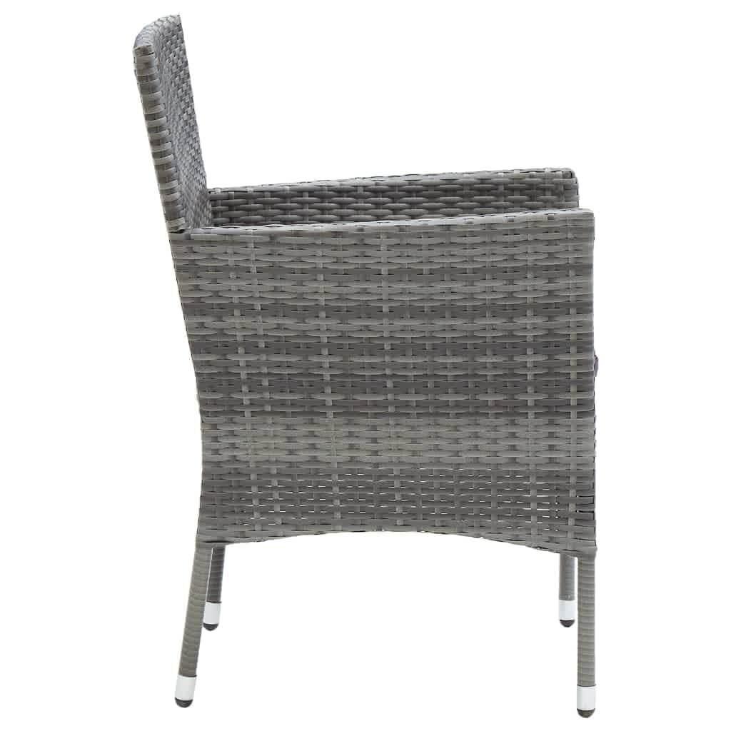 Set Pranzo da Giardino 9 pz con Cuscini in Polyrattan Grigio | homemem39
