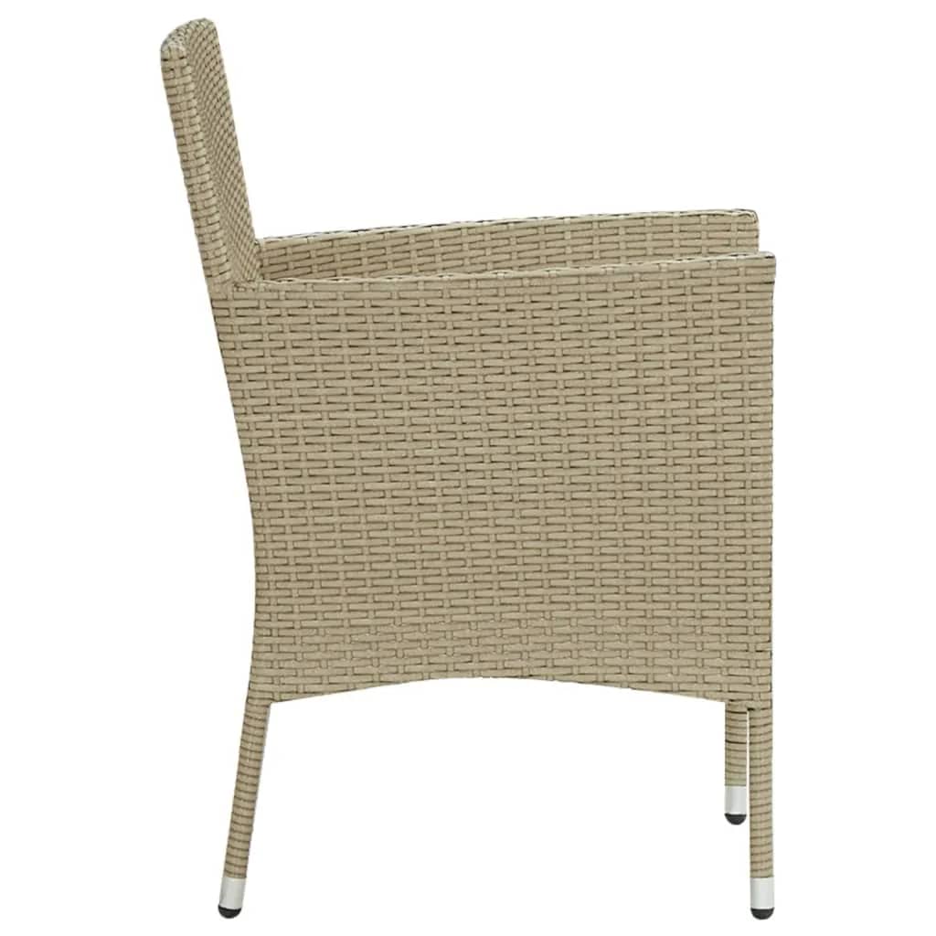 Set da Pranzo da Giardino 7 pz con Cuscini in Polyrattan Beige | homemem39