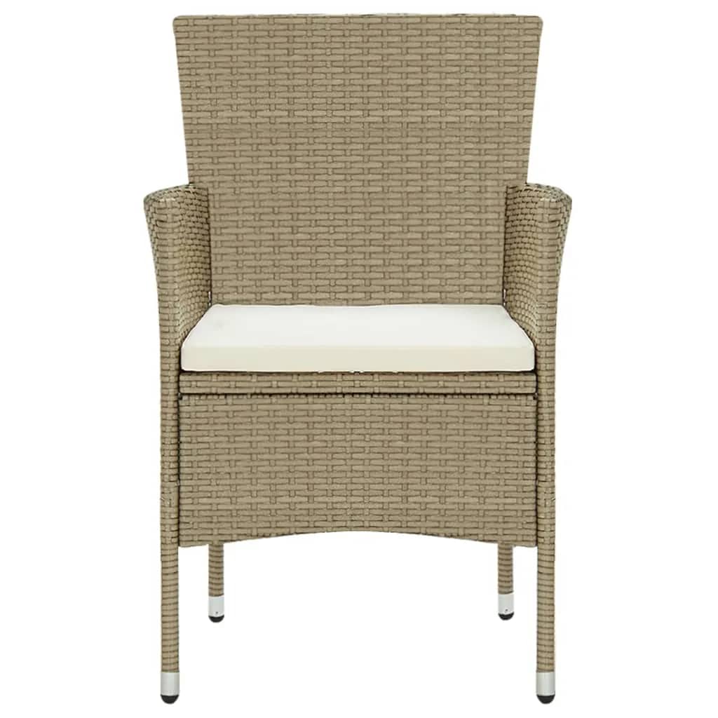 Set da Pranzo da Giardino 7 pz con Cuscini in Polyrattan Beige - homemem39