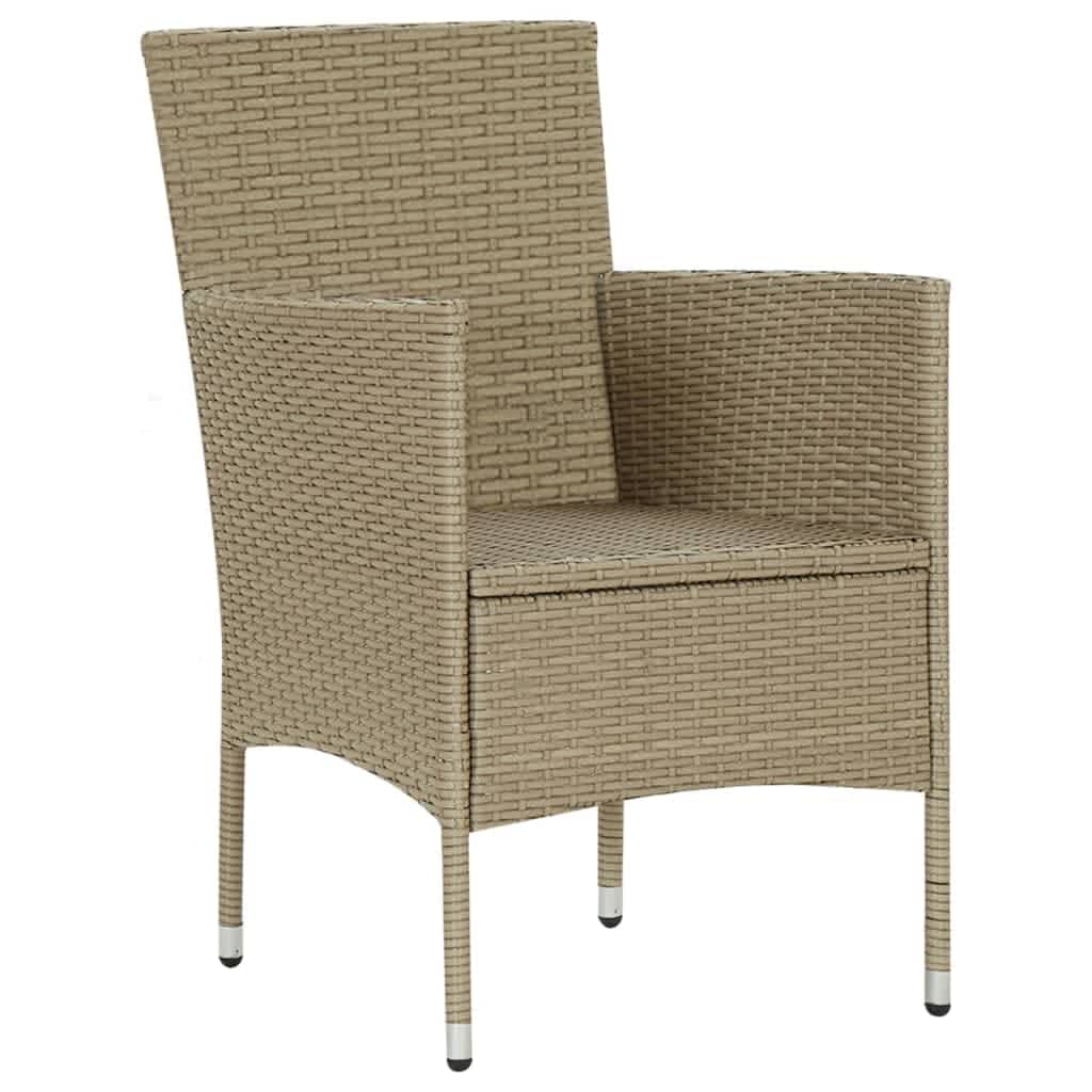 Set da Pranzo da Giardino 7 pz con Cuscini in Polyrattan Beige - homemem39