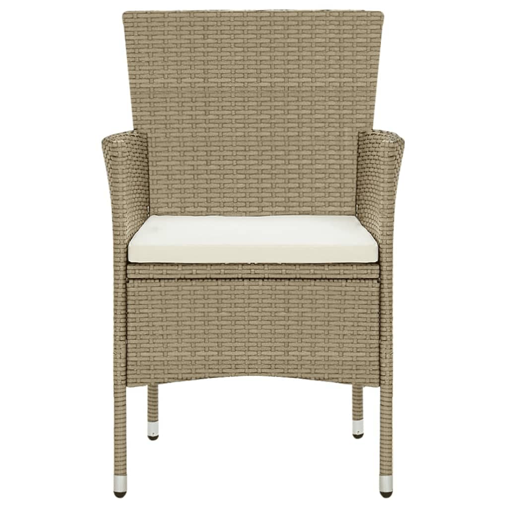 Set Pranzo da Giardino 9 pz con Cuscini in Polyrattan Beige | homemem39