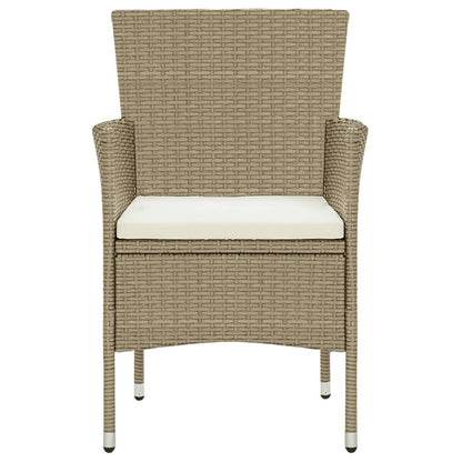 Set Pranzo da Giardino 9 pz con Cuscini in Polyrattan Beige | homemem39