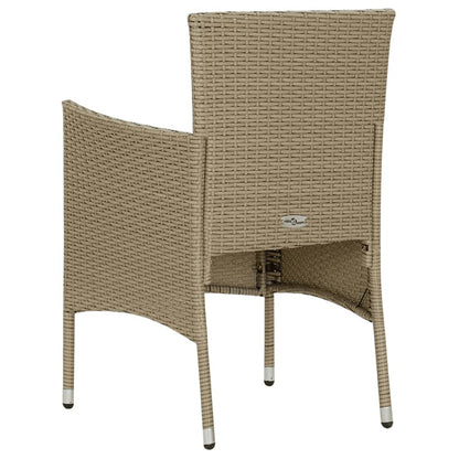 Set Pranzo da Giardino 9 pz con Cuscini in Polyrattan Beige | homemem39