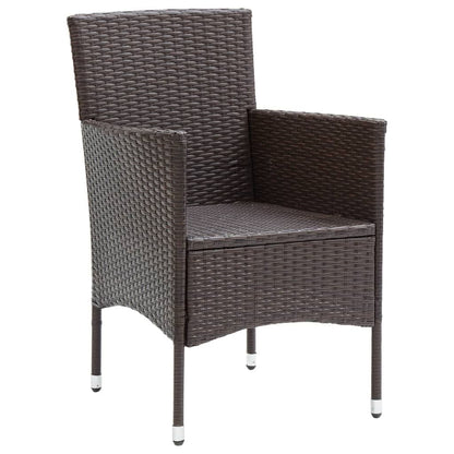Set da Pranzo per Giardino 5 pz con Cuscini Polyrattan Marrone | homemem39