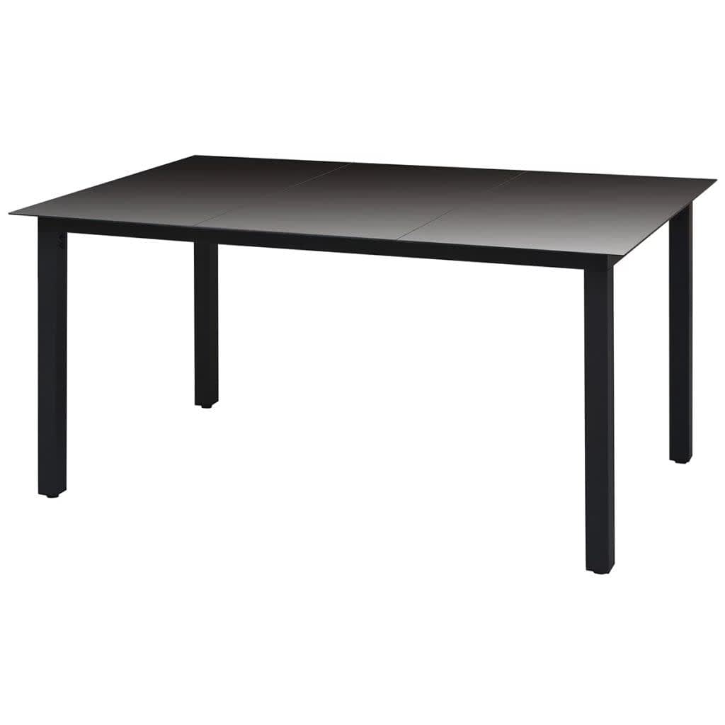 Set da Pranzo per Giardino 5 pz con Cuscini Polyrattan Nero